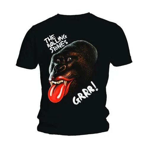 The Rolling Stones - Unisex T-Shirt Grrr Black Gorilla artwork