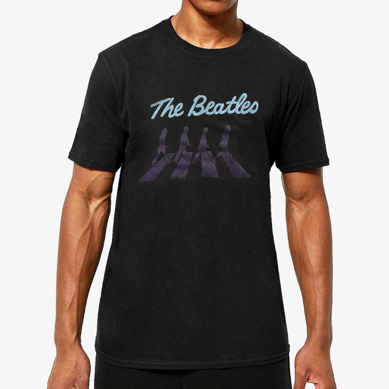 The Beatles - Unisex Hi-Build T-Shirt Crossing Silhouettes Hi-Build, Puff Print artwork