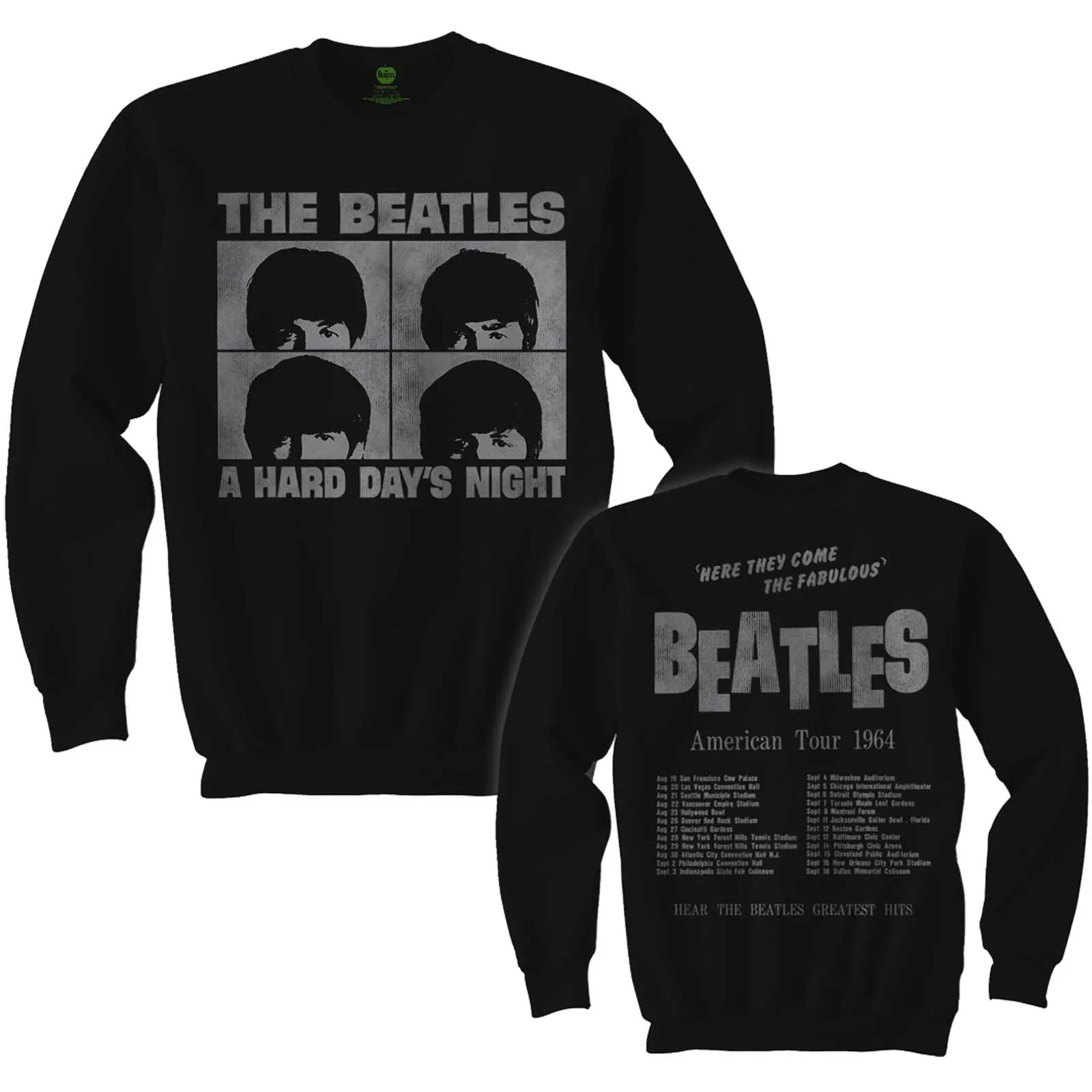 The Beatles - Unisex Long Sleeve T-Shirt Hard Days Night Back Print artwork