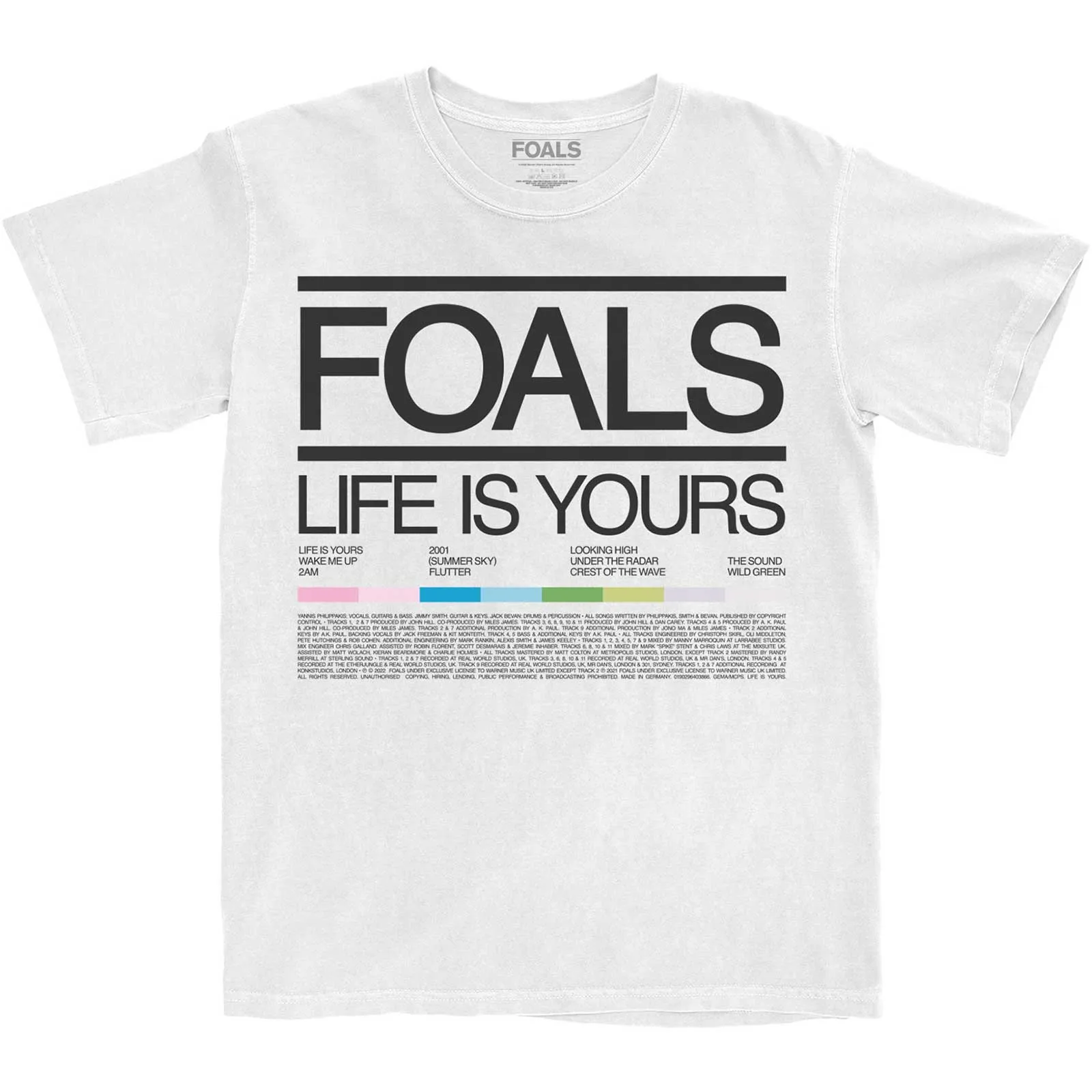 Foals - Unisex T-Shirt Life Is Yours Song List artwork