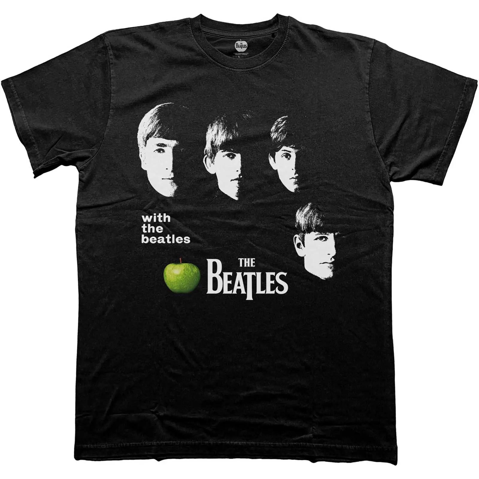 The Beatles - The Beatles Unisex T-Shirt: With The Beatles Apple  With The Beatles Apple Short Sleeves artwork