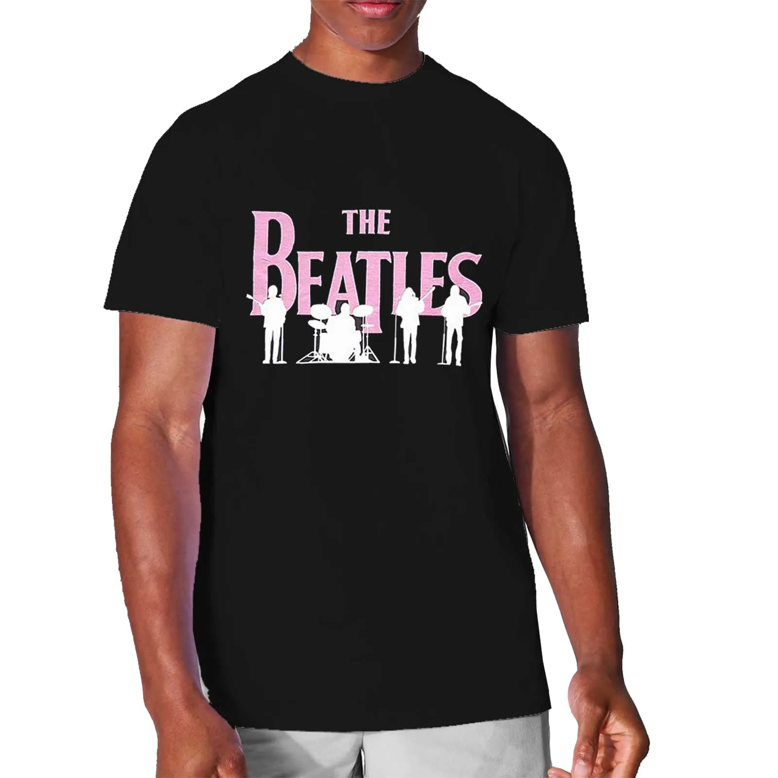 The Beatles - Unisex Hi-Build T-Shirt Band Silhouettes Hi-Build, Puff Print artwork